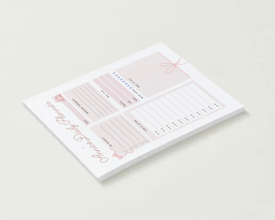 Coquette Personalized Daily Planner Pad (3 Sizes)