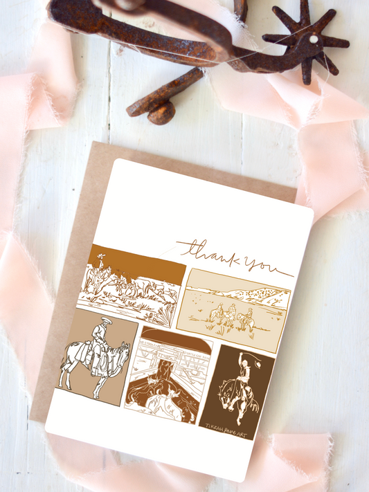 Vintage Western Thank You Card