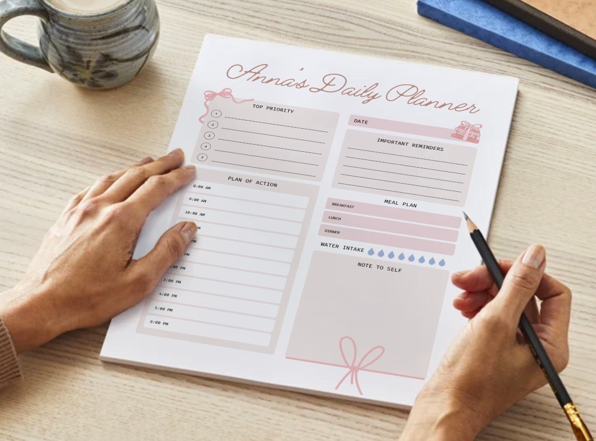Coquette Personalized Daily Planner Pad (3 Sizes)