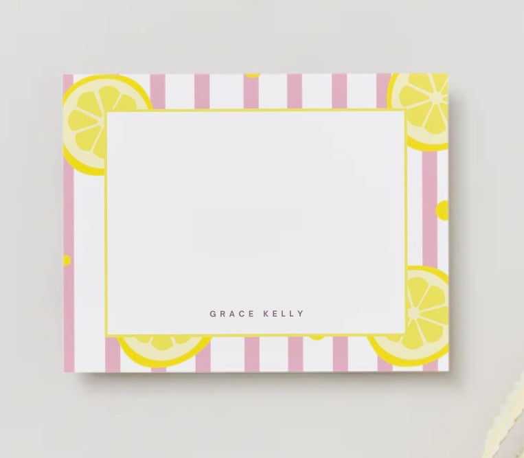 The Sicilian Lemon Personalized Flat Notecards