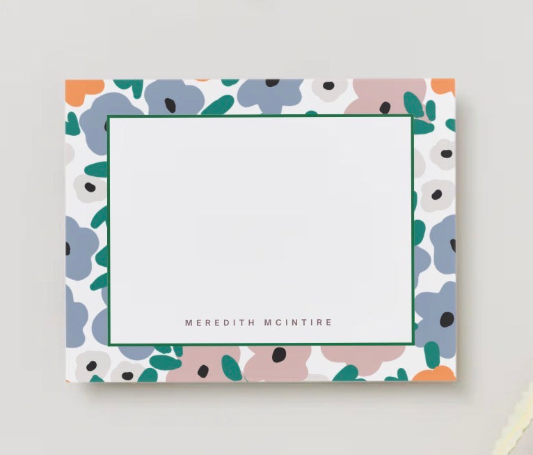 The Blooming Garden Personalized Flat Notecards