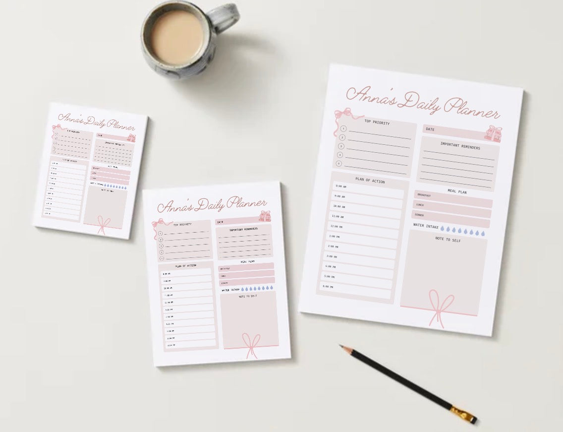 Coquette Personalized Daily Planner Pad (3 Sizes)