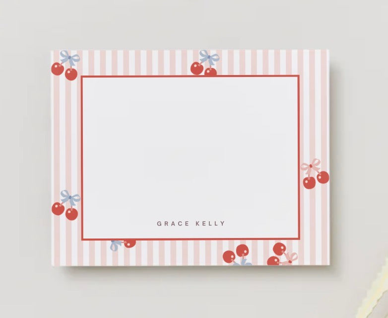 The Sweet Cherry Personalized Flat Notecards
