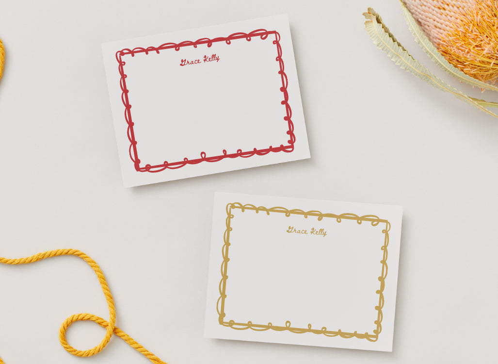 The Maryann Personalized Flat Notecards (4 Colors)