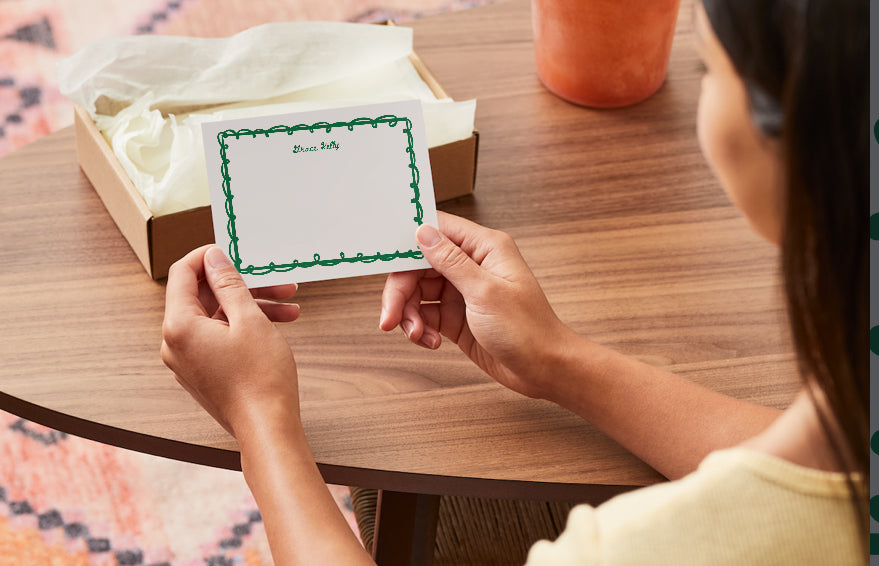 The Maryann Personalized Flat Notecards (4 Colors)