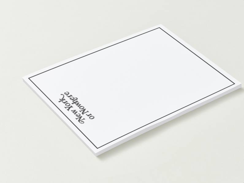 The New York or Nowhere Notepad